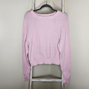Free People small Pink Too Good ribbed hem pullover sweater